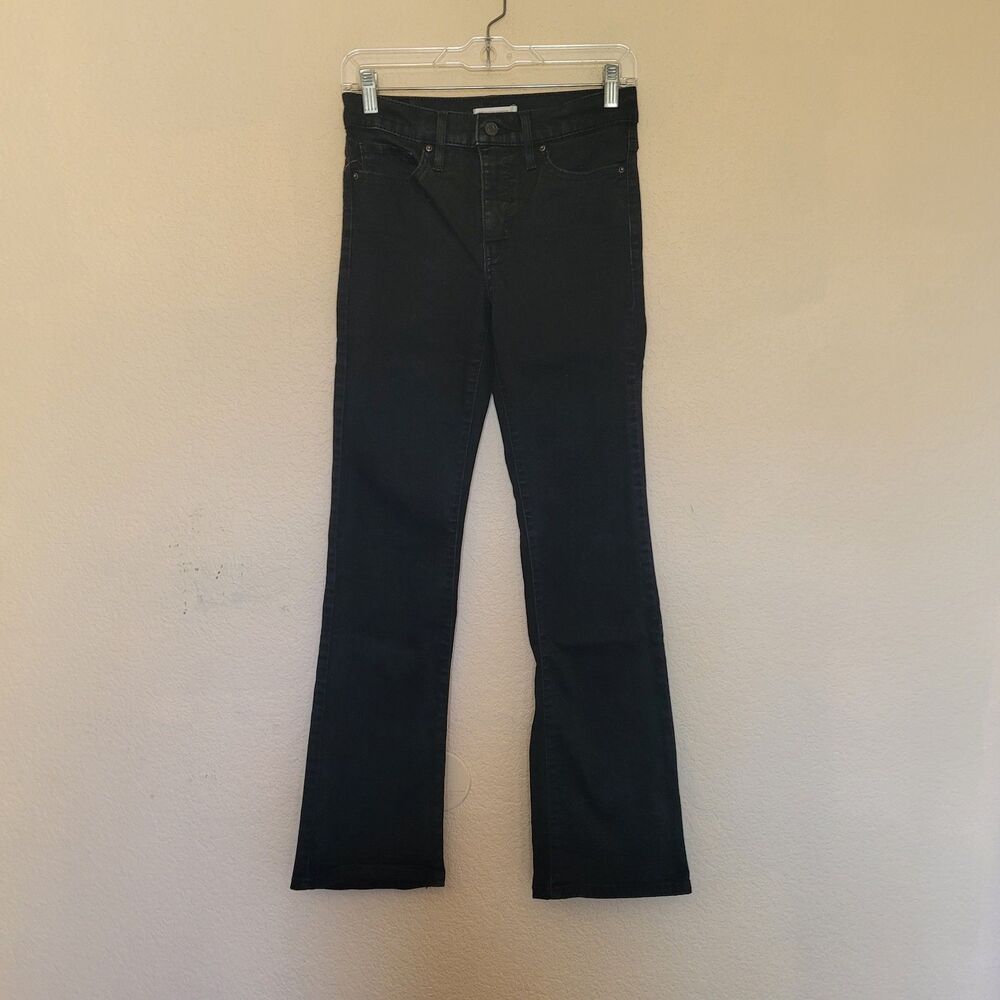 Levis 315 Shaping Boot Cut Jeans Womens Size 27x32 Black Denim Stretch Mid Rise